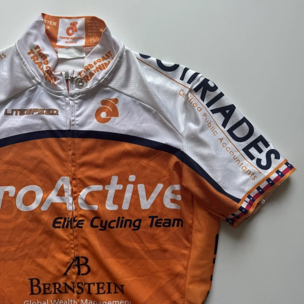CHAMP-SYS Womens Medium‎ Cycling Team Jersey Orange Texas - Picture 2 of 15